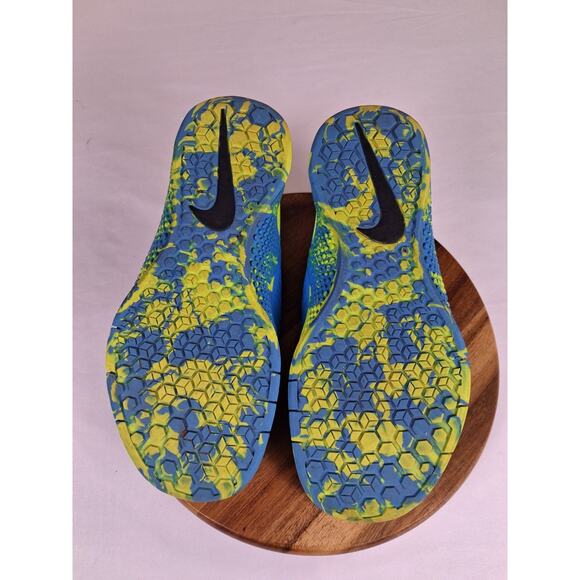 Womens Nike Metcon 2 Athletic Shoes Size 10 Neon Yellow Blue 843972-400 - Picture 10 of 10